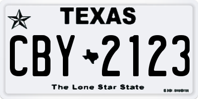 TX license plate CBY2123