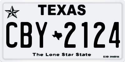 TX license plate CBY2124