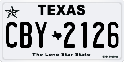 TX license plate CBY2126