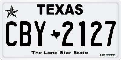 TX license plate CBY2127