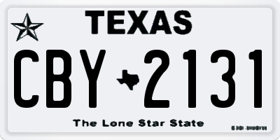TX license plate CBY2131