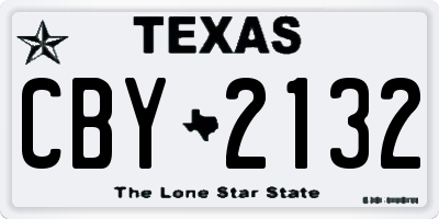 TX license plate CBY2132