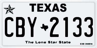 TX license plate CBY2133