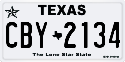 TX license plate CBY2134