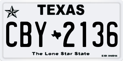TX license plate CBY2136