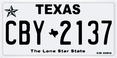 TX license plate CBY2137