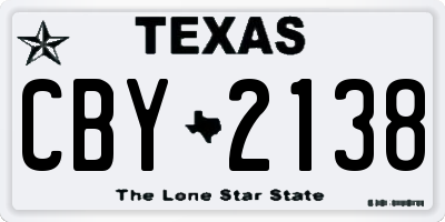 TX license plate CBY2138