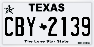 TX license plate CBY2139