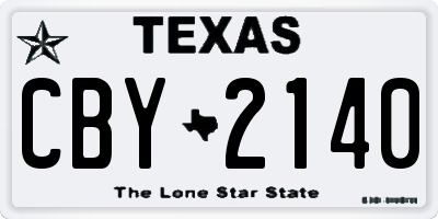 TX license plate CBY2140