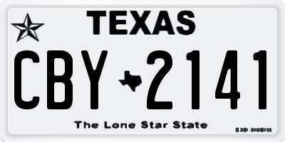 TX license plate CBY2141