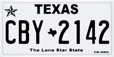 TX license plate CBY2142