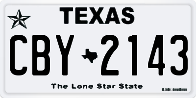 TX license plate CBY2143