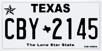 TX license plate CBY2145