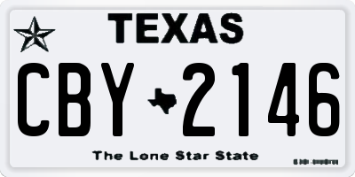 TX license plate CBY2146