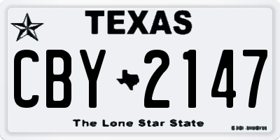 TX license plate CBY2147
