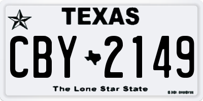 TX license plate CBY2149