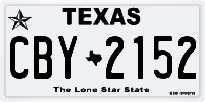 TX license plate CBY2152
