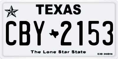 TX license plate CBY2153