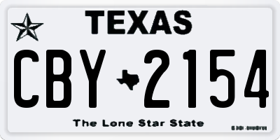 TX license plate CBY2154