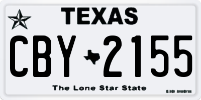 TX license plate CBY2155