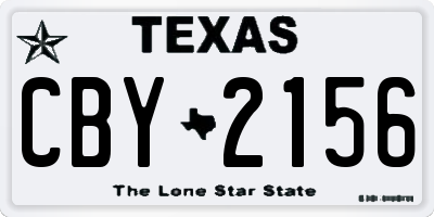 TX license plate CBY2156