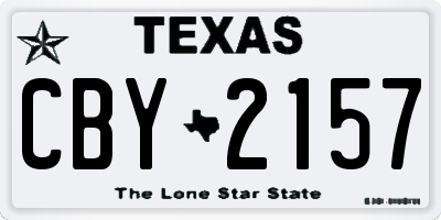 TX license plate CBY2157