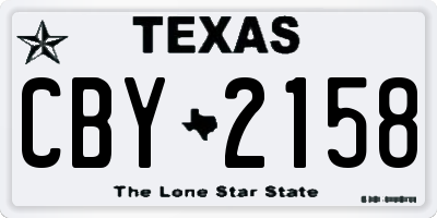 TX license plate CBY2158