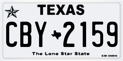 TX license plate CBY2159