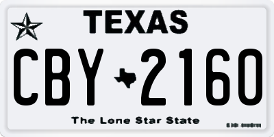 TX license plate CBY2160