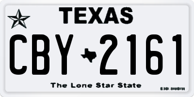 TX license plate CBY2161