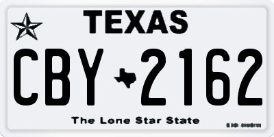 TX license plate CBY2162