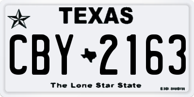 TX license plate CBY2163