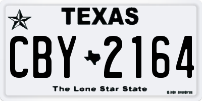 TX license plate CBY2164