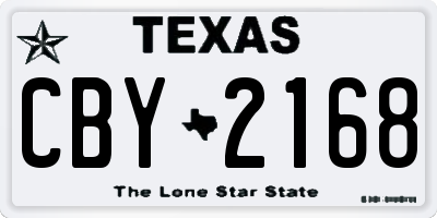 TX license plate CBY2168