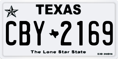 TX license plate CBY2169