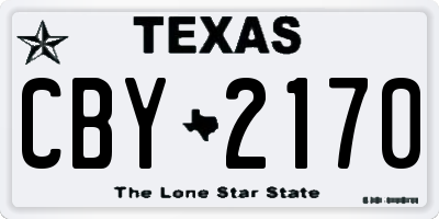 TX license plate CBY2170