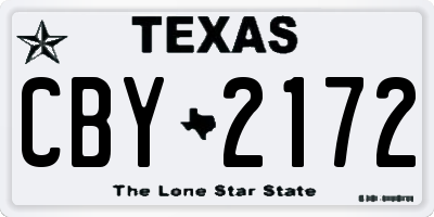 TX license plate CBY2172
