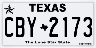 TX license plate CBY2173
