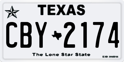 TX license plate CBY2174