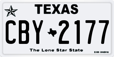 TX license plate CBY2177