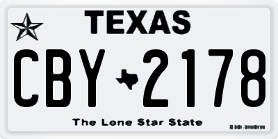 TX license plate CBY2178