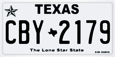 TX license plate CBY2179