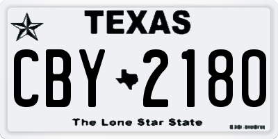 TX license plate CBY2180