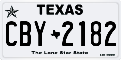 TX license plate CBY2182