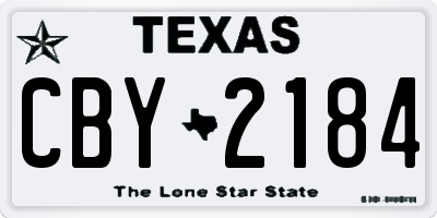 TX license plate CBY2184