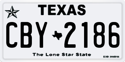 TX license plate CBY2186
