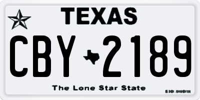 TX license plate CBY2189