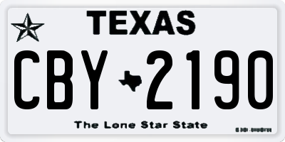 TX license plate CBY2190