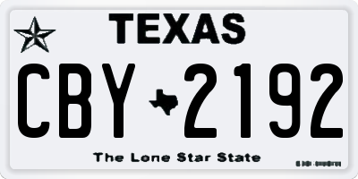 TX license plate CBY2192
