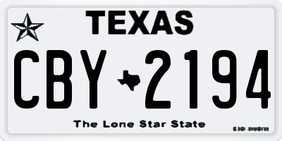 TX license plate CBY2194